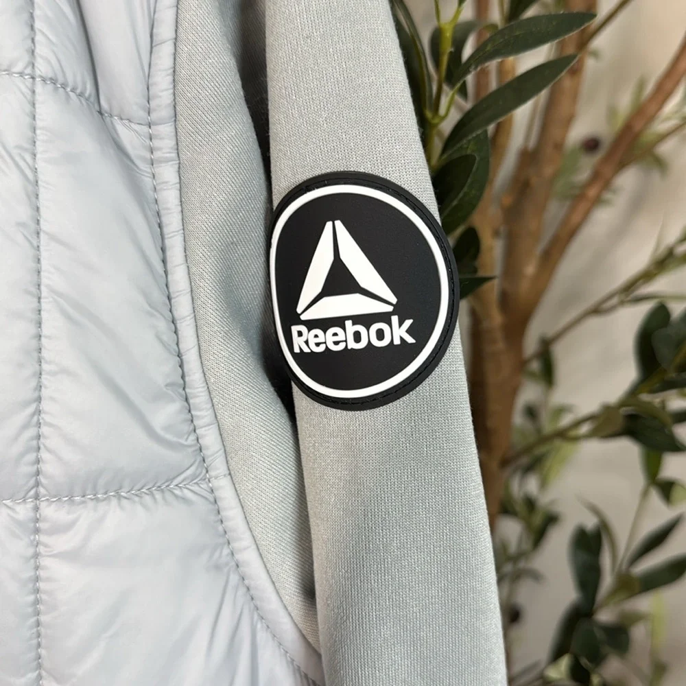 Reebok men’s jacket coat mixed media size XXL light bluish grey padded body